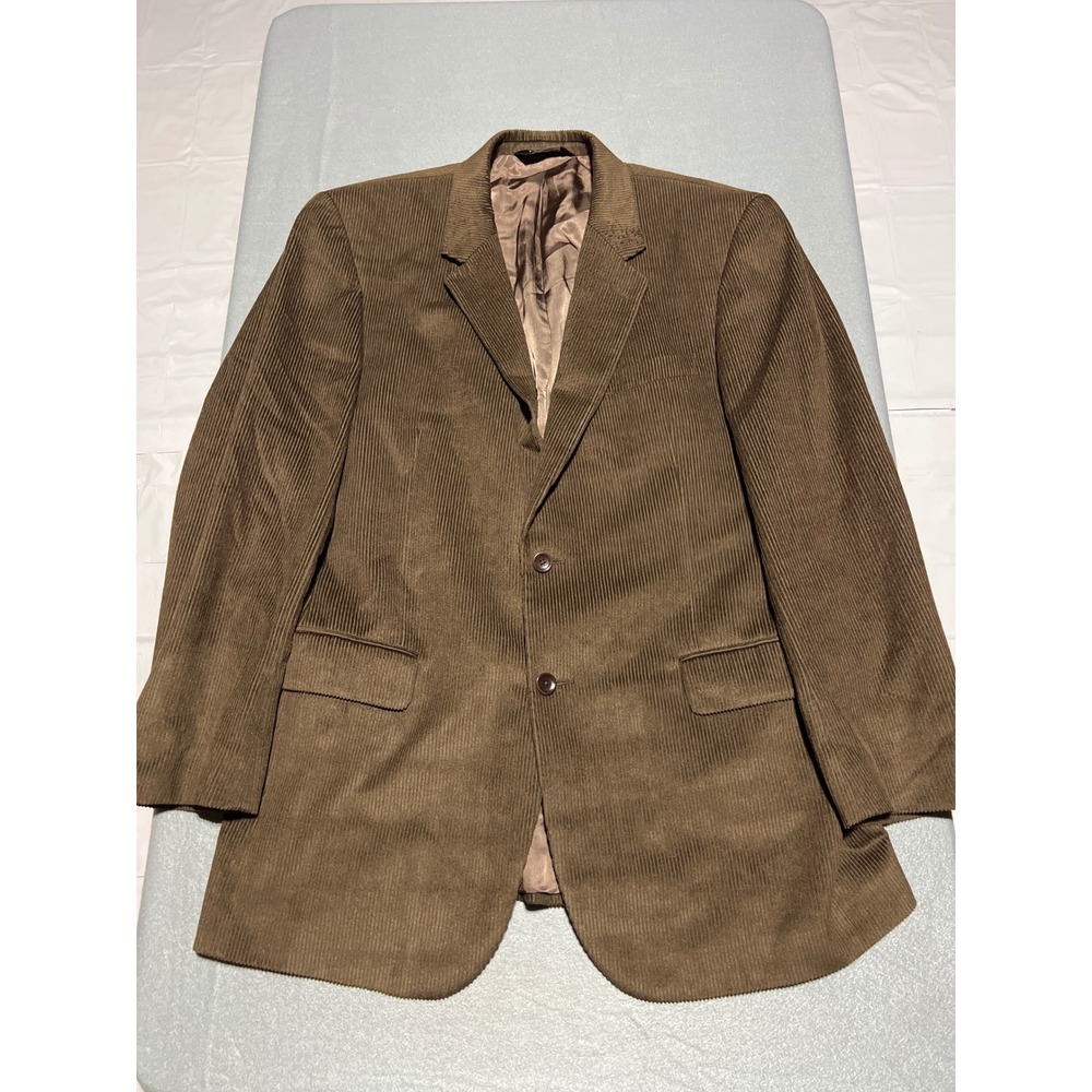 Jos A Bank Mens Brown Corduroy Blazer Wool Silk Blend Sport Coat Size 44L